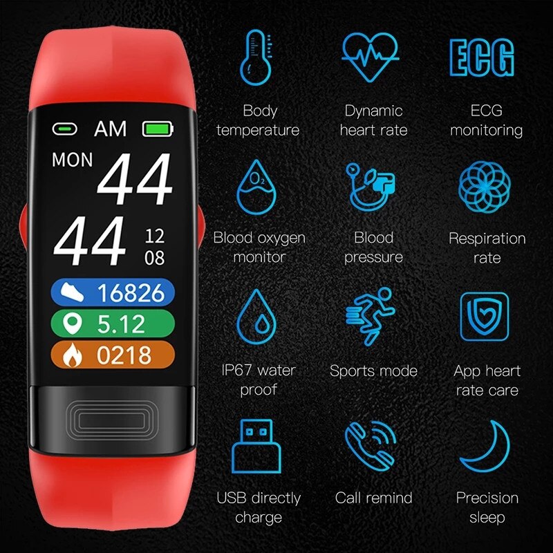 P11 Plus Smartband Bloeddruk Smart Band Hartslagmeter Ecg Armband Activiteit Fitness Tracker Elektronica Polsband