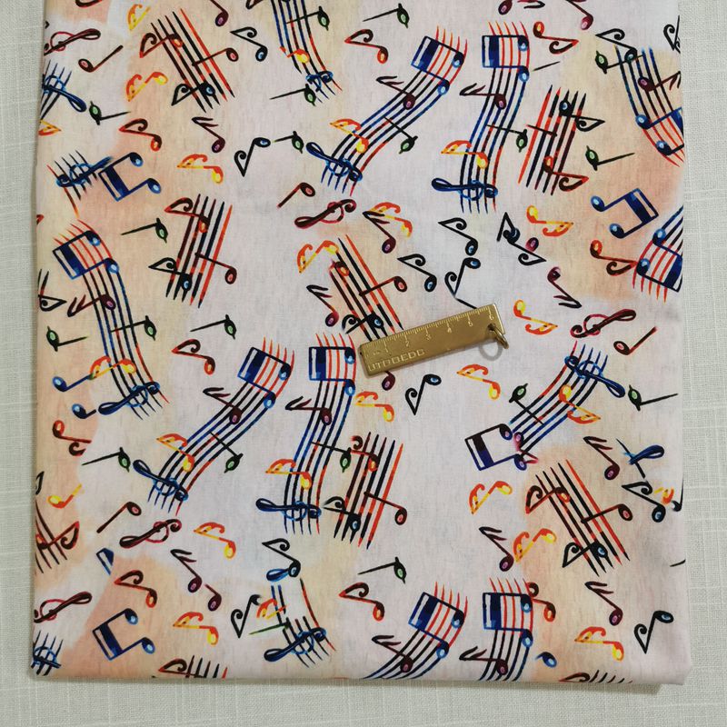 Tessuti in tessuto di cotone con stampa di Nota musicali tessuto economico per maschera larghezza 110cm panno per materiale patchwork cucito fai-da-te: 2 / 100X110cm