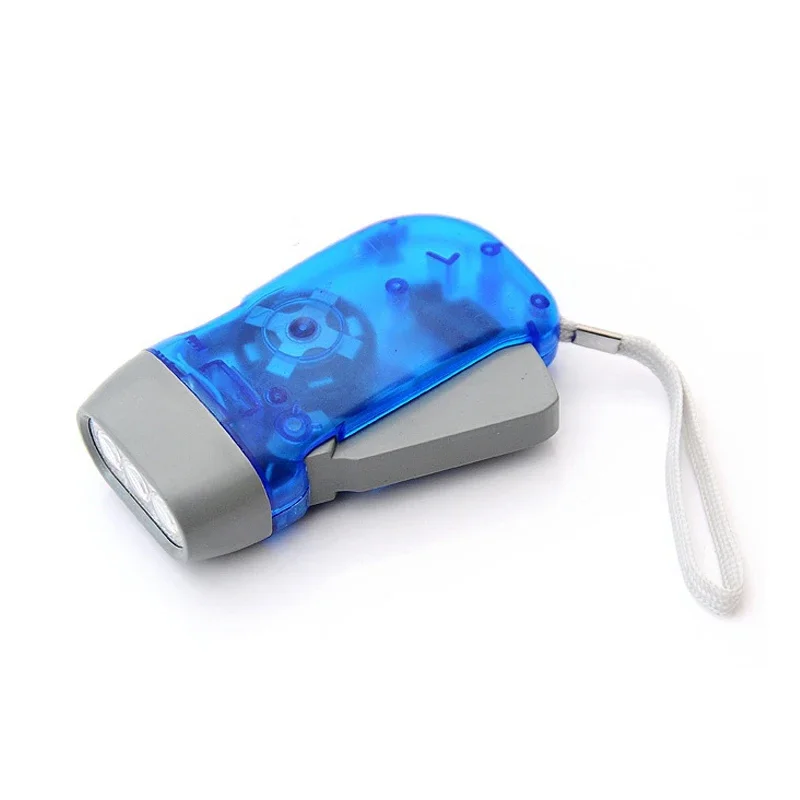 3 LED prensado manual dinamo manivela energía linterna antorcha luz mano presión manivela Camping lámpara luz