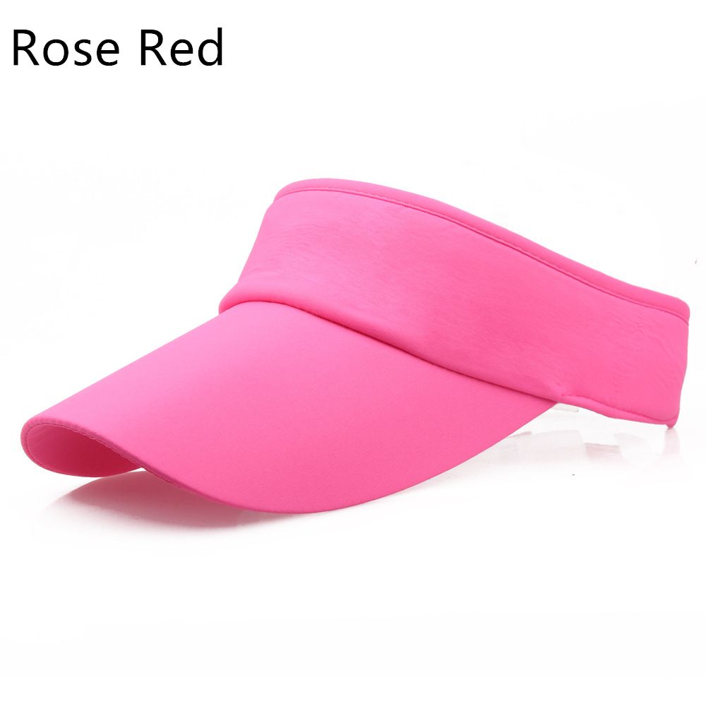Justerbar hatt visir solskydd sport tennis golf pannband utomhus solskydd keps håraccessoarer för män kvinnor: Rosröd