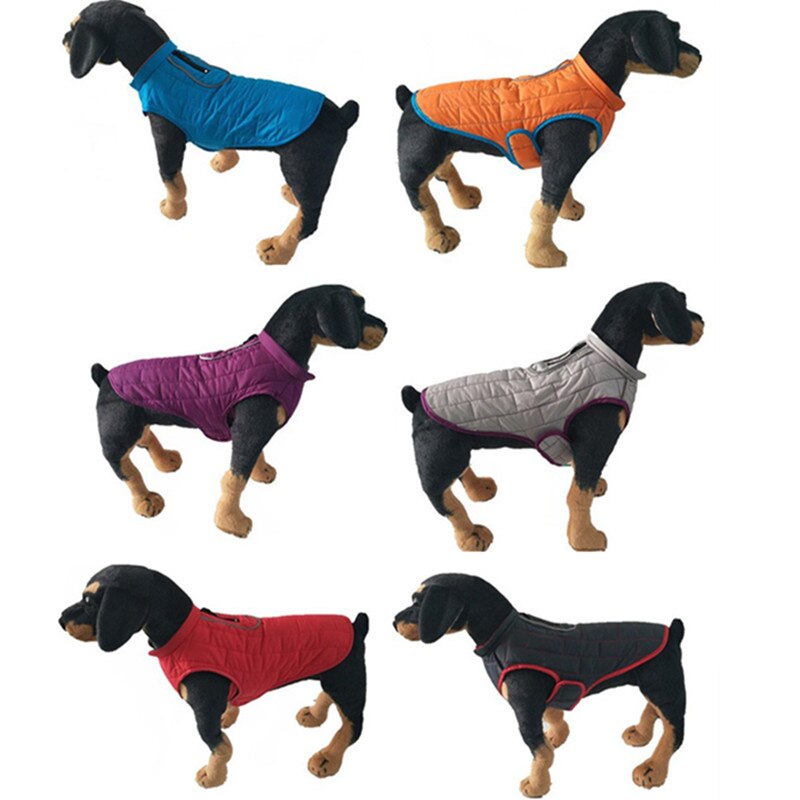 Dobbeltsidet vinter hundetøj kæledyr tøj til små store hunde vandtæt kæledyr vest jakke frakke chihuahua mops fransk bulldog