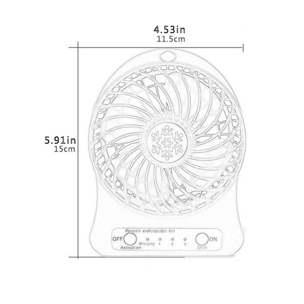 Multifunctionele Lithium Geen Batterij Opladen Elektrische Ventilator Draagbare Outdoor Mini Handheld Fan Snowflake Zonder Batterij