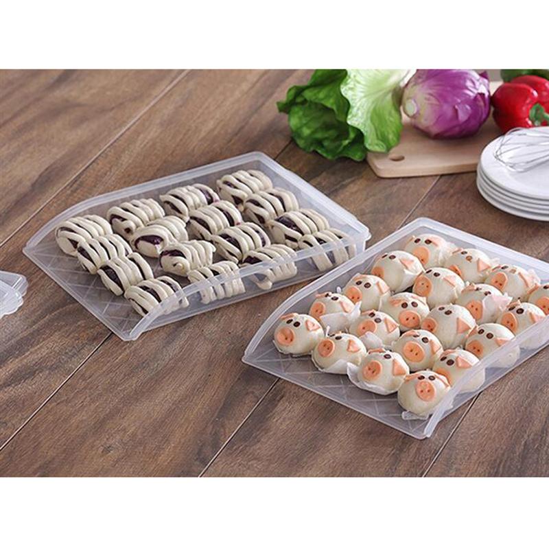 1 pc dumplingsbricka plast ett lager förseglad matbehållare förvaringslåda kyl crisper kyl och frys mat färsk hållning