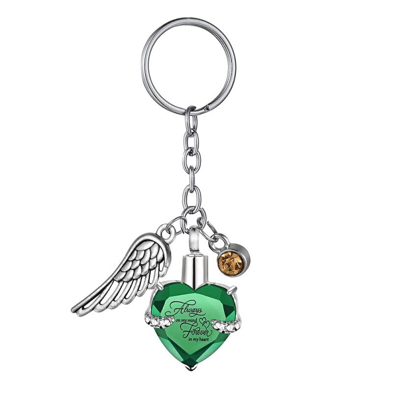 1PC Bunte Herz knapp aufbringen Feuerbestattung Asche Schmuck Keychain Haustier Denkmal Hund Katze Urnen DIY Liefert: 5