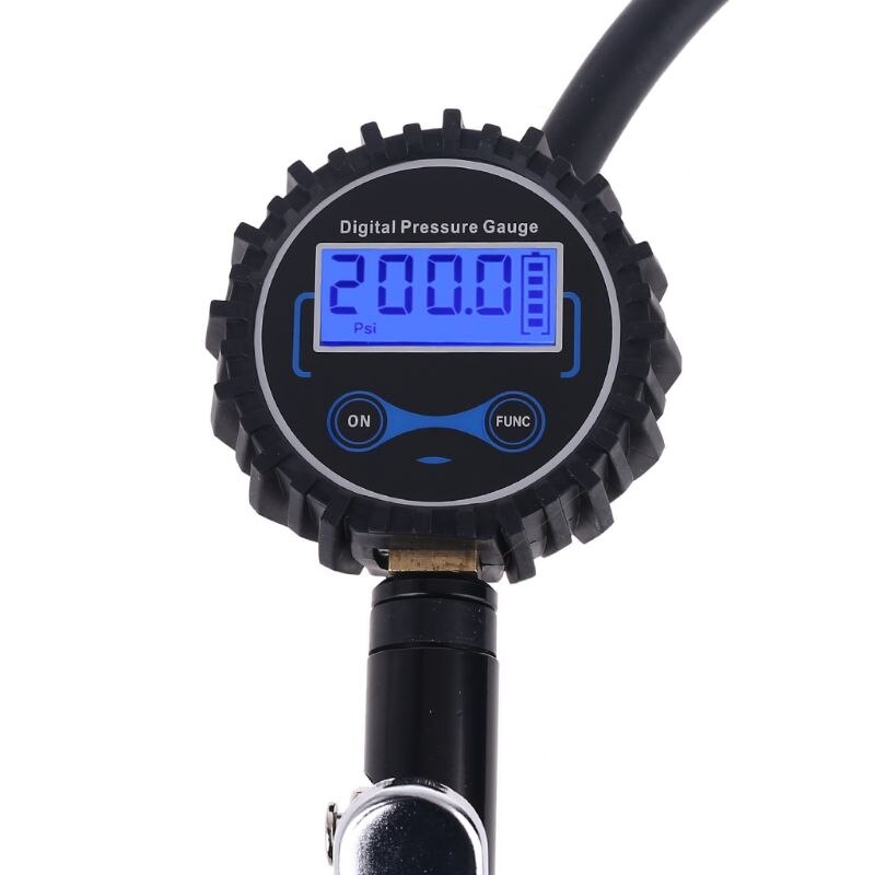 Digital Tire Inflator Pressure Gauge with Dual Head Air Chuck for Air Compressor