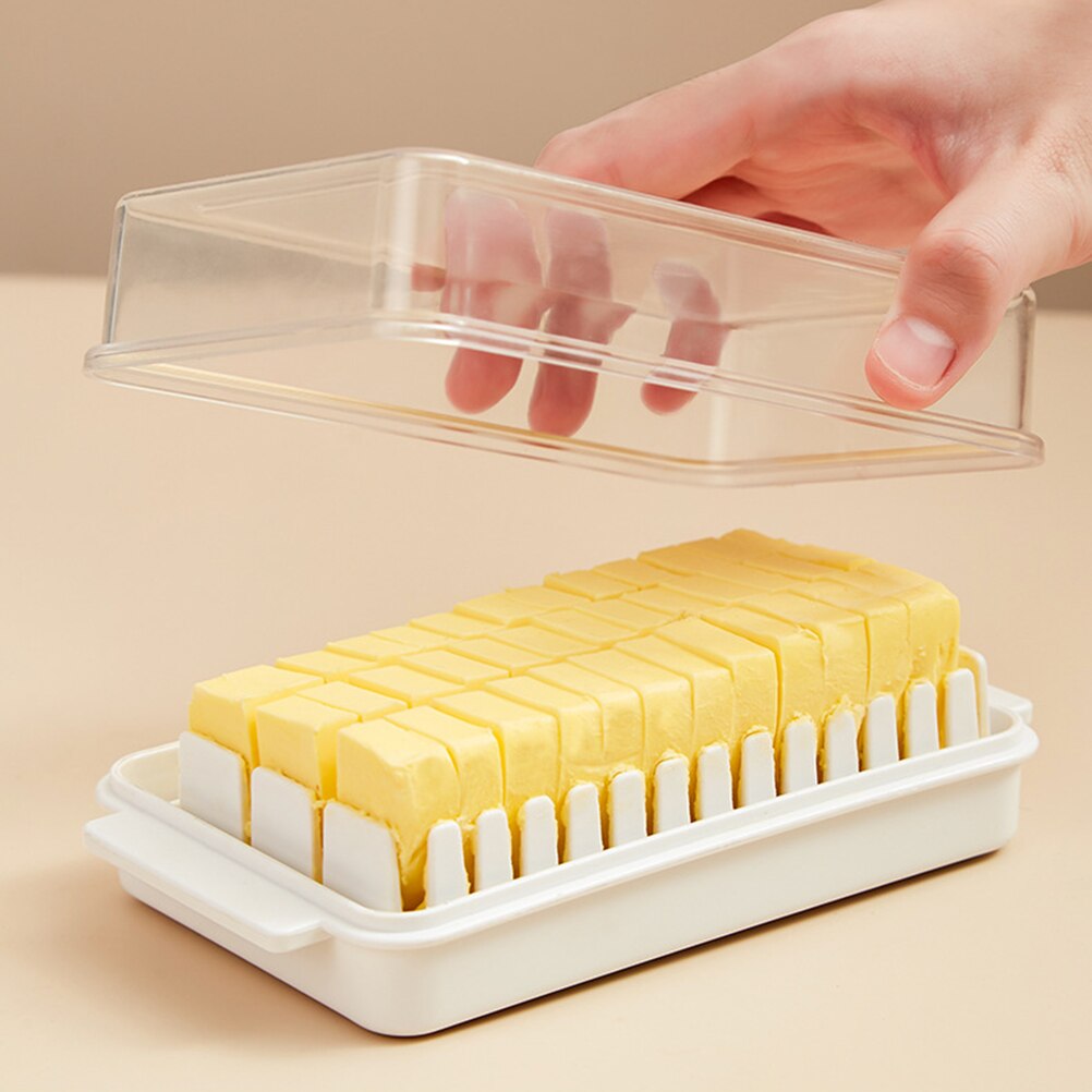 Beurrier en plastique avec couvercle, garde-beurre, récipient de stockage, coupe-tranche, idéal pour le rangement de la cuisine