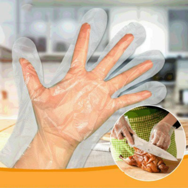 Gants jetables 100/500/1000 pièces | Gant en plastique One-off pour cuisine de Restaurant, gants de nettoyage des aliments, Gadget de cuisine