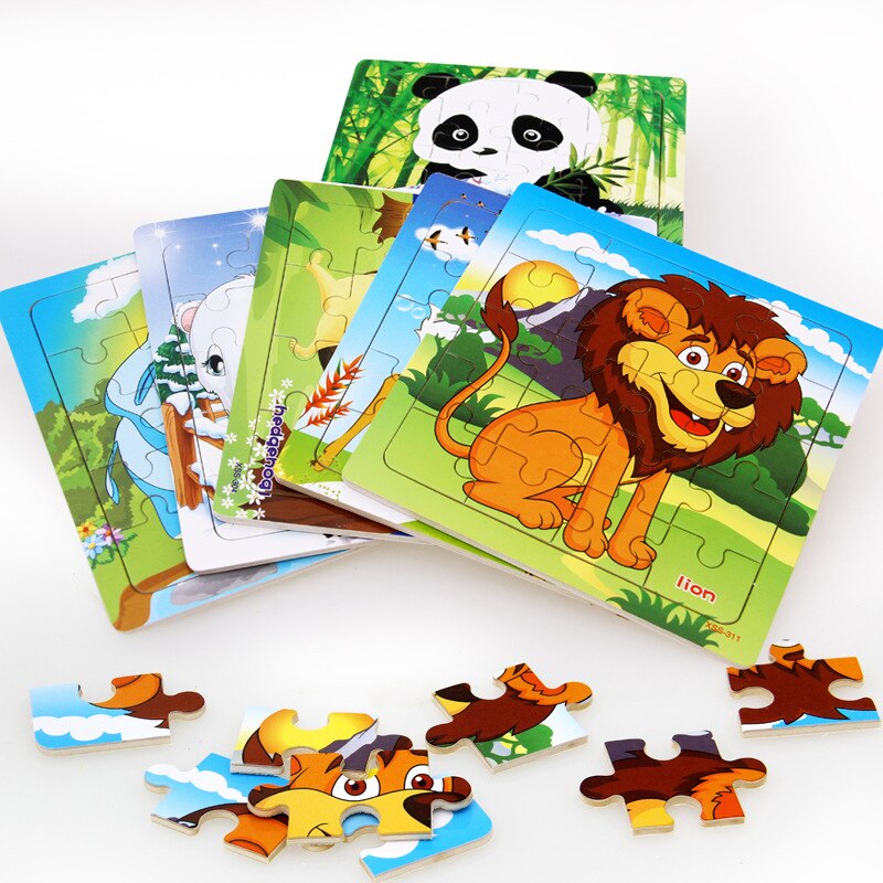 Kleine 3D Puzzle kinder 20 Stück von Holz Wald Tier Geschichte Puzzle Idiom Puzzle Pädagogisches Spielzeug