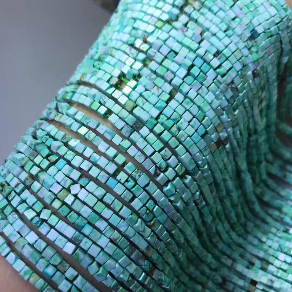 Lapis/rhodochrosit/türkis/grün jade platz 2mm für DIY schmuck machen FPPJ lose perlen natur edelstein stein: turquoise