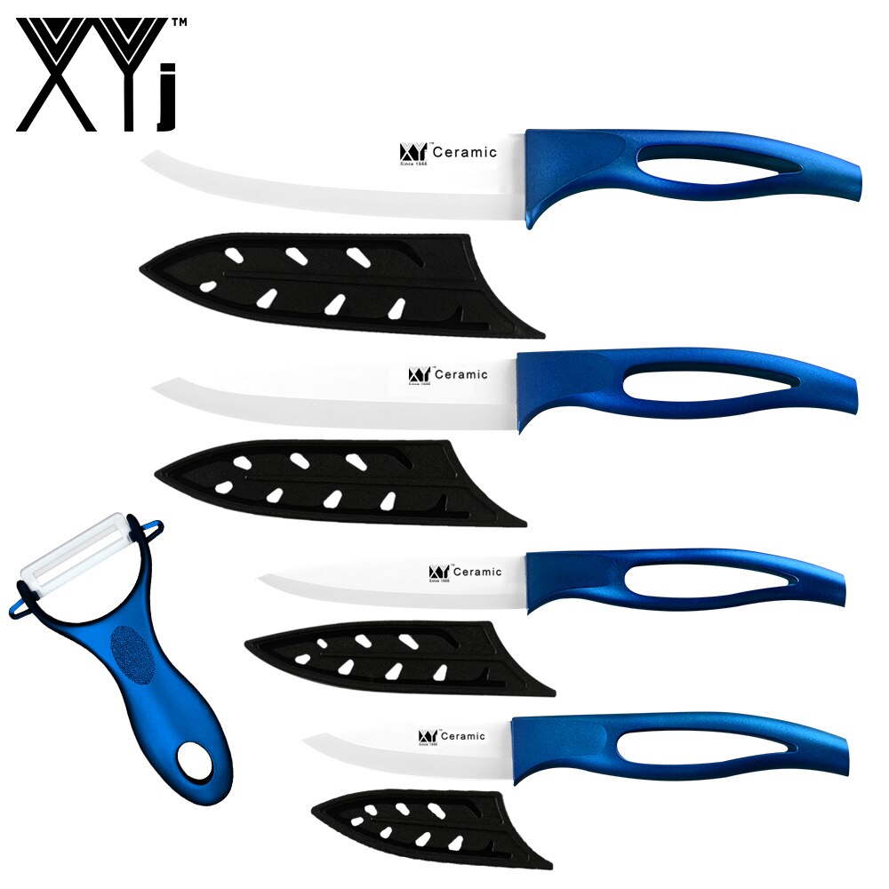 XYj Ceramic Kitchen Knife White Sharp Blade Zirconium 6"Chef Cooking Knife With Cutting Board Easy Clean Knife Set: E