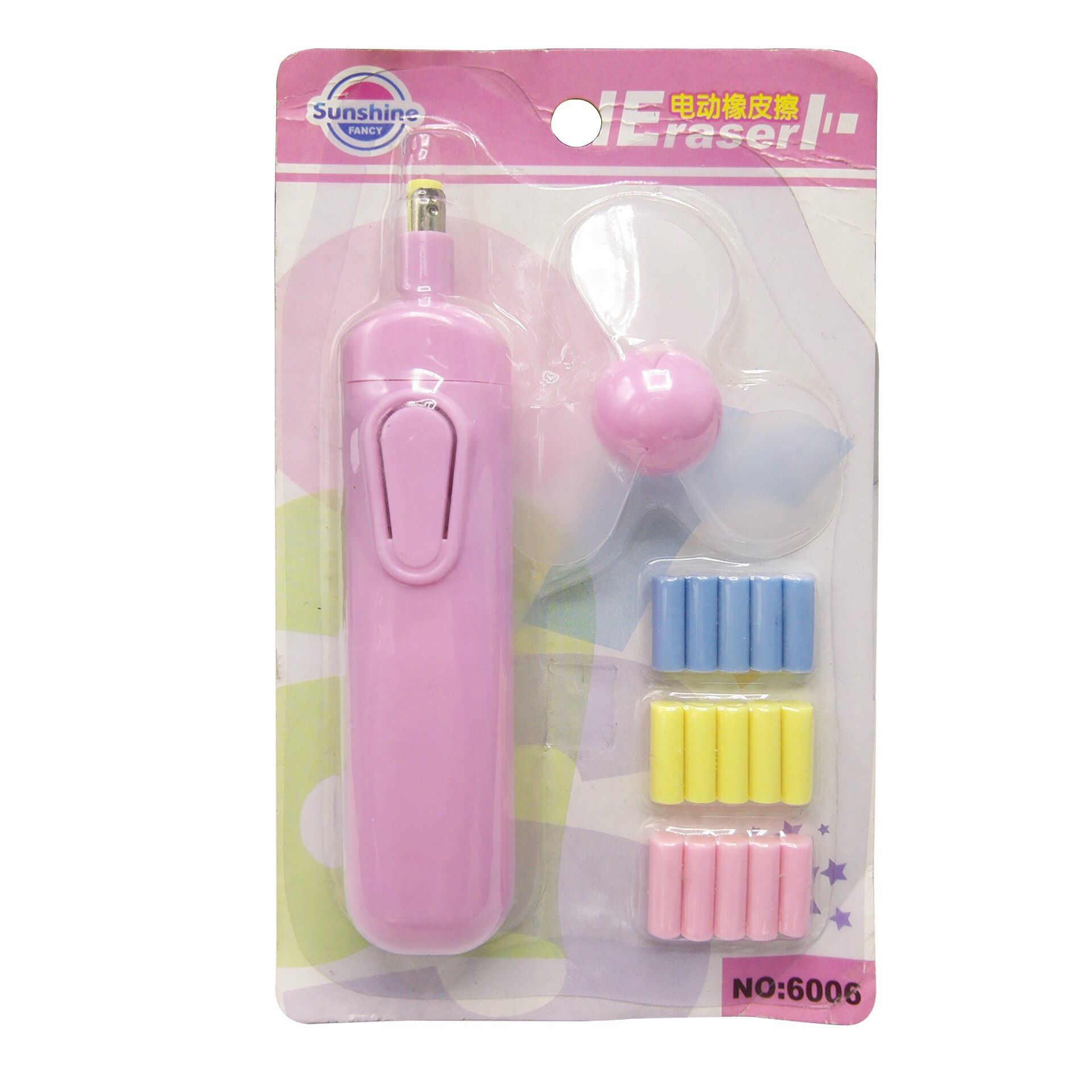 Elektrische ventilator rubberen gum ventilator op batterijen automatische tekening schets gum schoolbenodigdheden schrijfwaren kinderdag