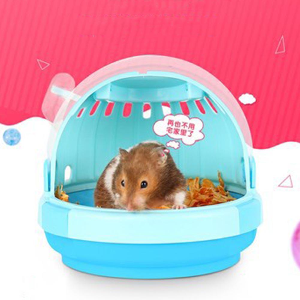 Przenośna klatka zwierzę domowe na zewnątrz pojemnik turystyczny dla chomika jeż świnka morska gniazdo akcesoria dla zwierząt futerał robić przenoszenia z butelką wody