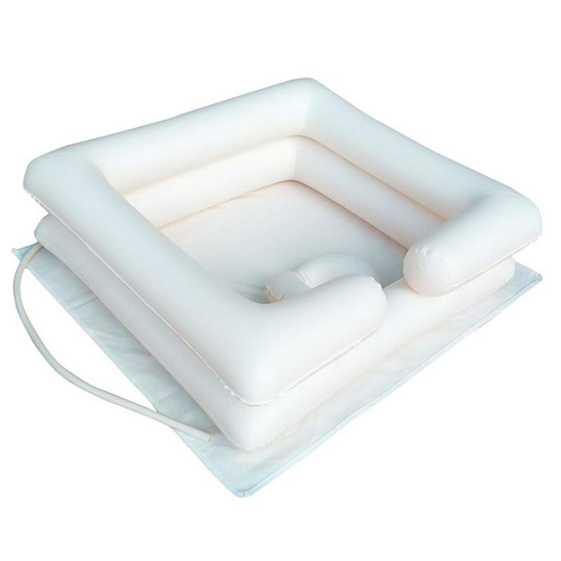 Lavabo portatile per capelli con tubo di scarico per disabili shampoo gonfiabile vasca da bagno riposo per letto aiuto per allattamento lavello vassoio per shampoo