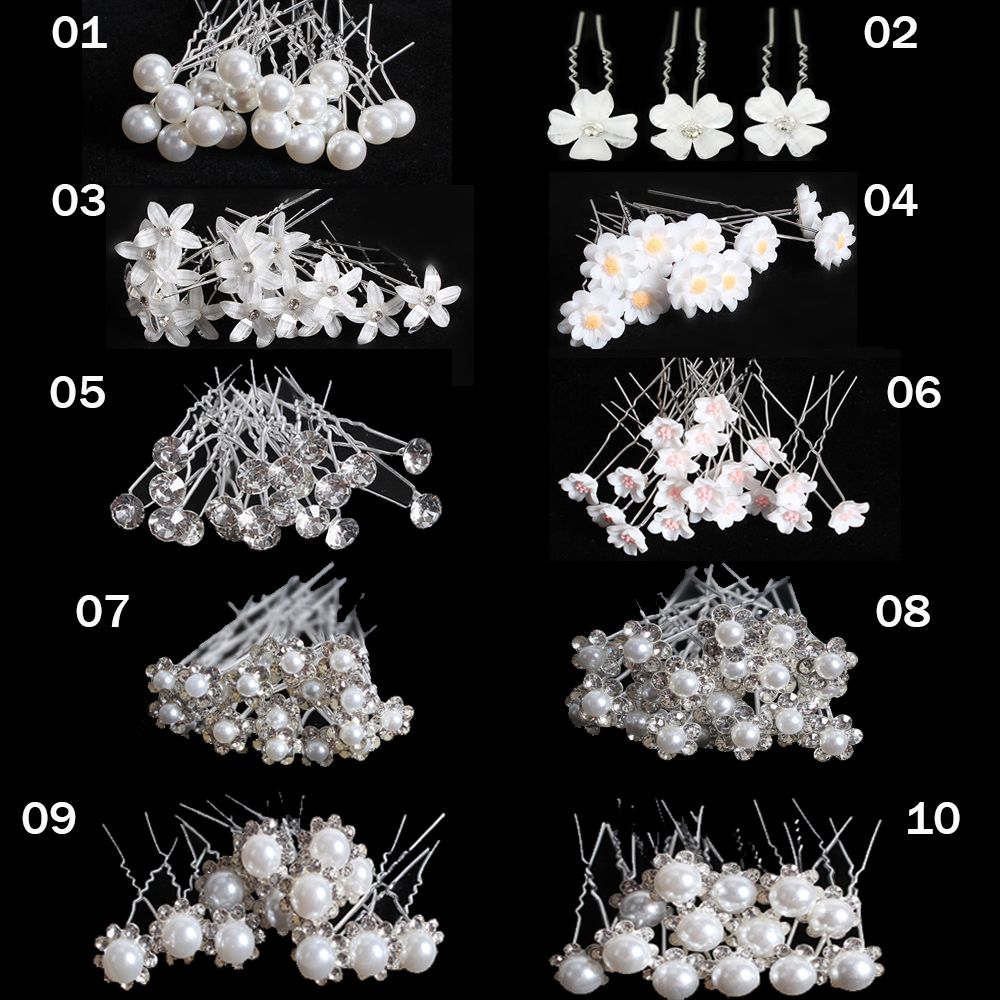 20 stücke Braut U-förmigen Stift Metall Haarspange Clip Haarnadeln Strass Perle Frauen Haar Zubehör Hochzeit Frisur Werkzeuge