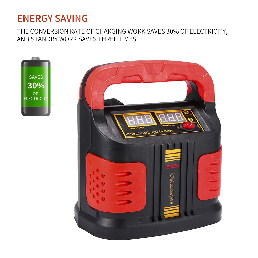 1pc Genuine 350W 14A AUTO Plus Adjust LCD Battery Charger 12V-24V Car Jump Starter Portable Built-In Battery Car Accessories