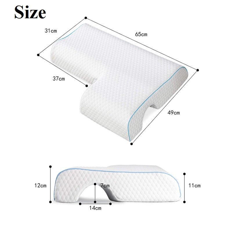 Almohada de espuma viscoelástica para parejas, almohada para abrazar, antipresión, para dormir de lado, ropa de cama