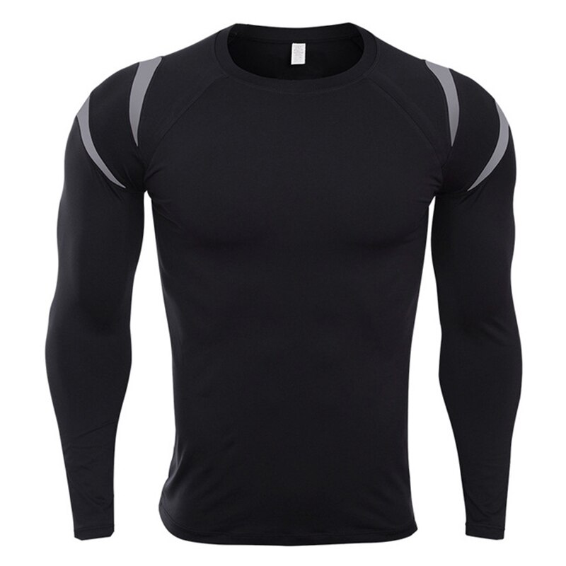 Men Long Sleeve Bodybuilding Sport Running Shirt Breathable Basketball Soccer Training Fitness T Shirt Gym Clothing Sportswear