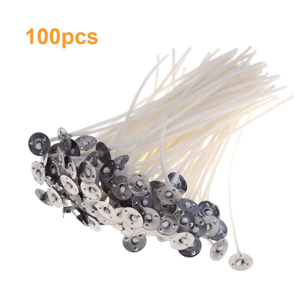 100pcs 6cm Cotton Candle Wicks Smokeless Wax Pure Cotton Core Pre-waxed