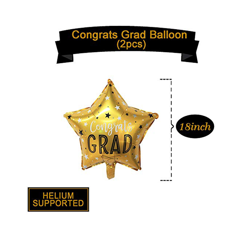 Golden foil balloons graduation party decorations 33-piece package Includes 40-inch balloons numbers balloons