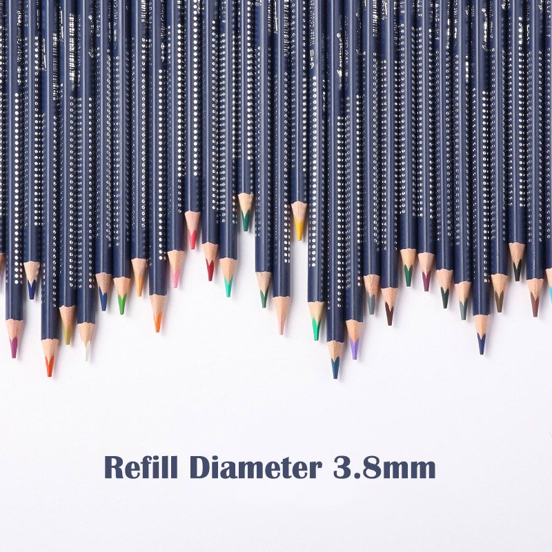 48/72/120 Kleuren Aquarel Potlood Driehoek Water Oplosbare Kleurpotloden Ijzeren Doos Met Borstel Pen Voor Draw Kinderen School art