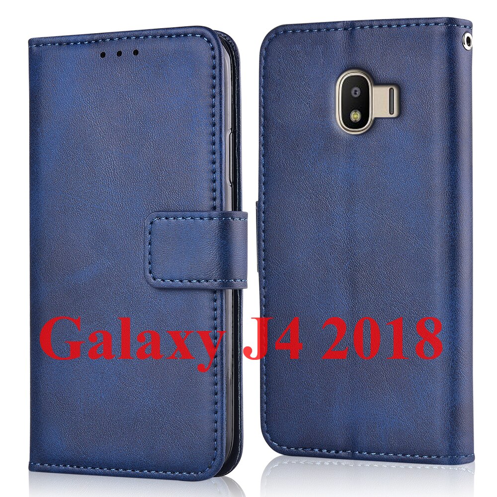 Til samsung  j4+  pung læderetui til samsung galaxy  j4 plus bagcover til samsung  j4 j 4 j400 plus  j415 j42018 etui