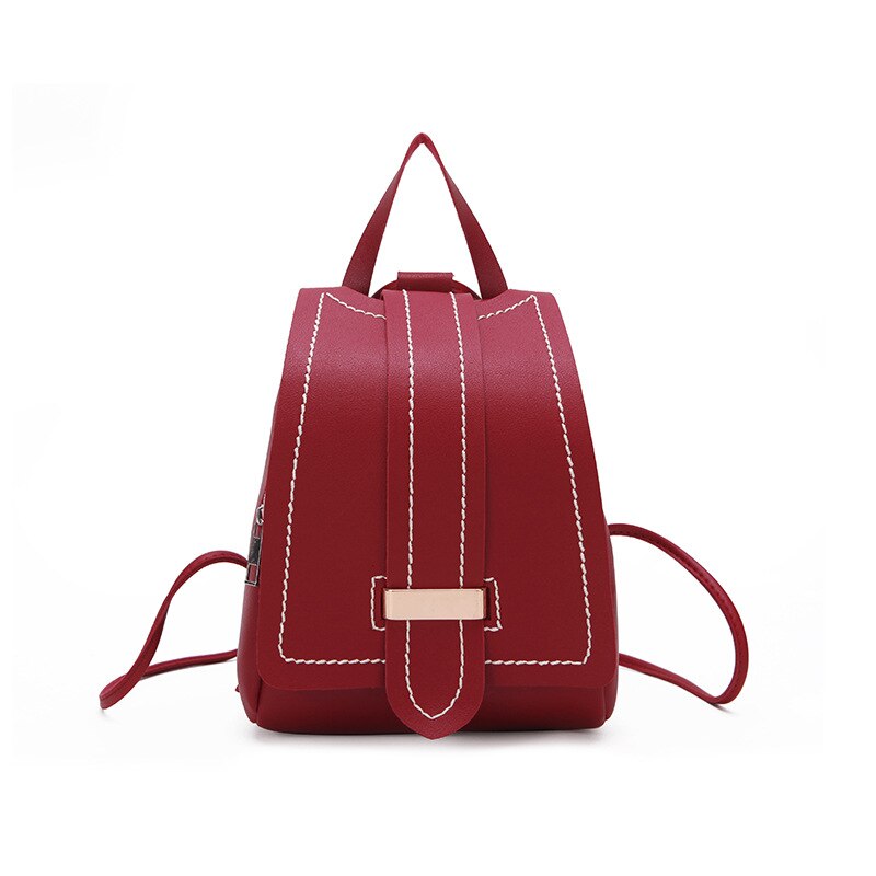 Vrouwen Mode Rugzak Retro Minipu Lederen Rugzak Met Draagbare Reizen Kleine Rugzak: Rood