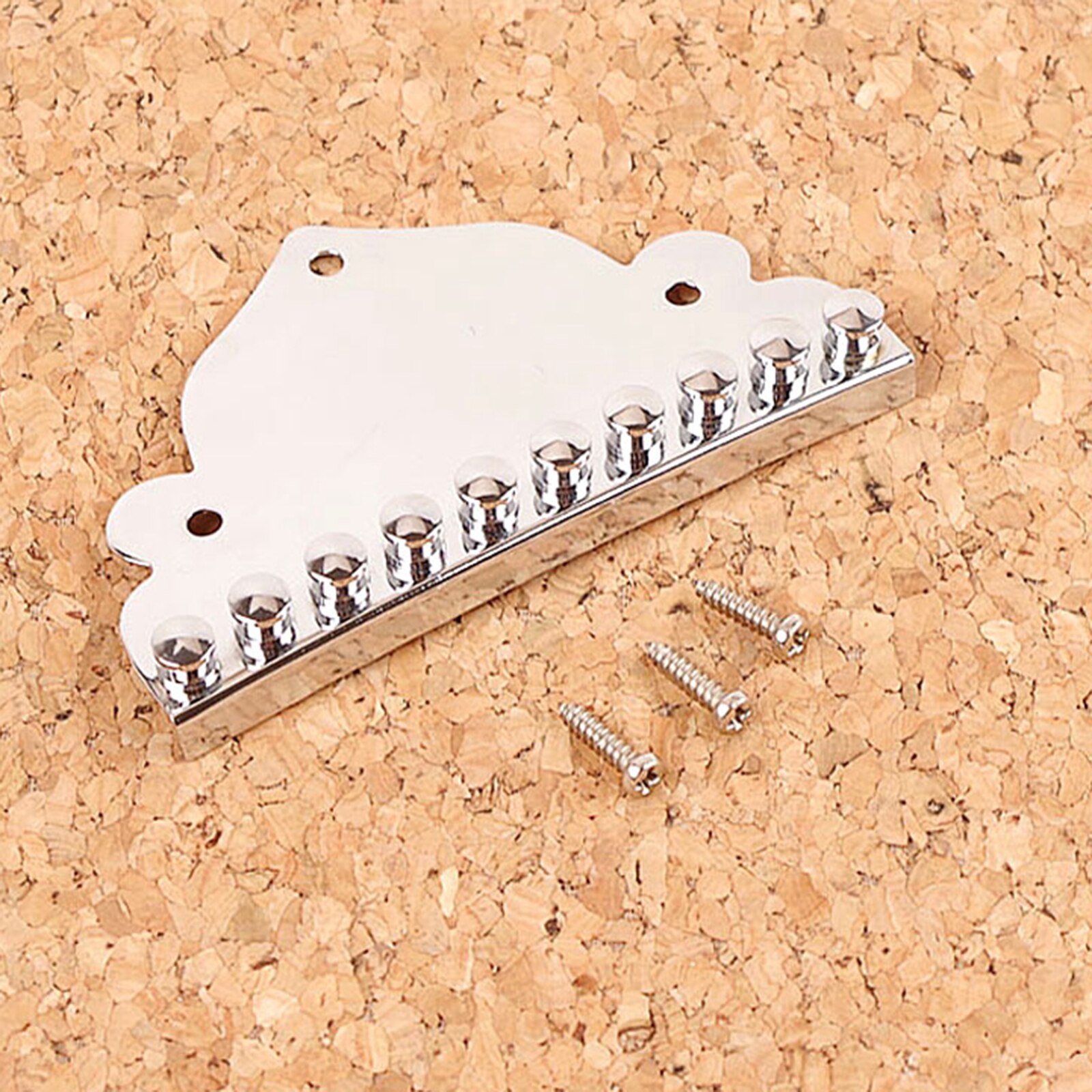 Chrome Plated Mandolin Tailpiece for 10 String Mandolin Replacement Musical Instrument Parts with Screws 70.5x42mm