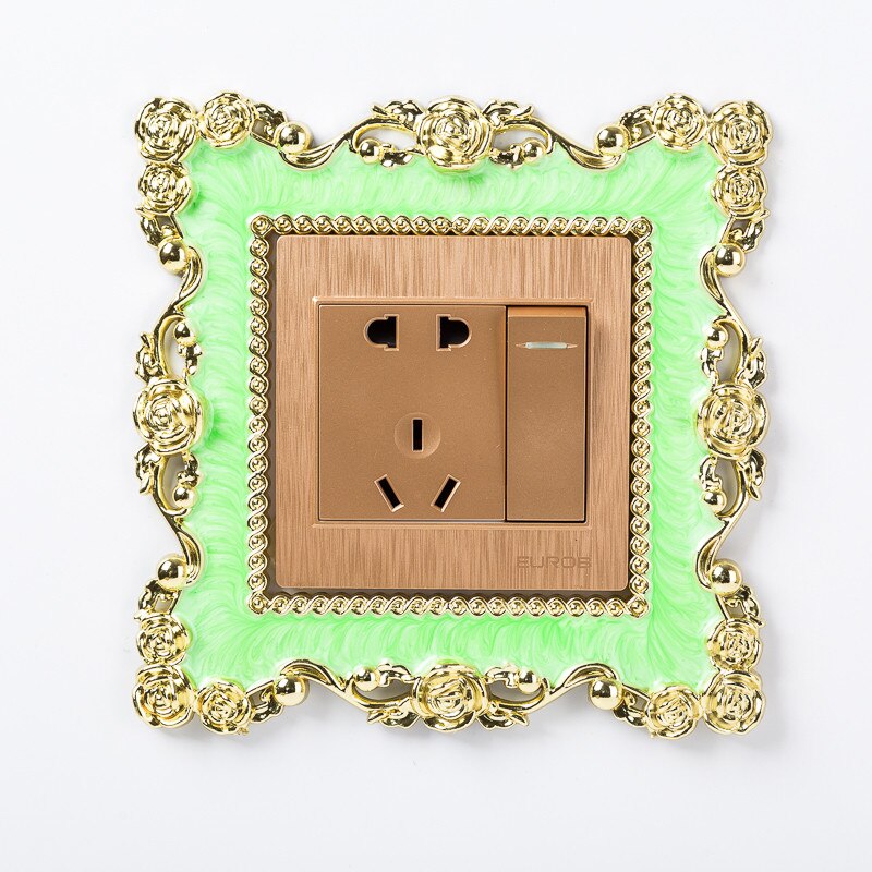 1pc hjemmeafbryderdæksel firkantet kontakt væglampe stikkontakt klistermærker værelse dekoration: Fluorescerende grøn