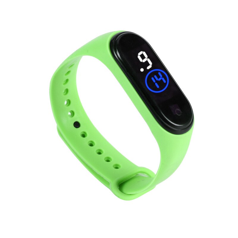 Hvidt blåt lys led sportsure børn gummirem digital børne ur til piger drenge girt relogio masculino herre relojes: Grøn