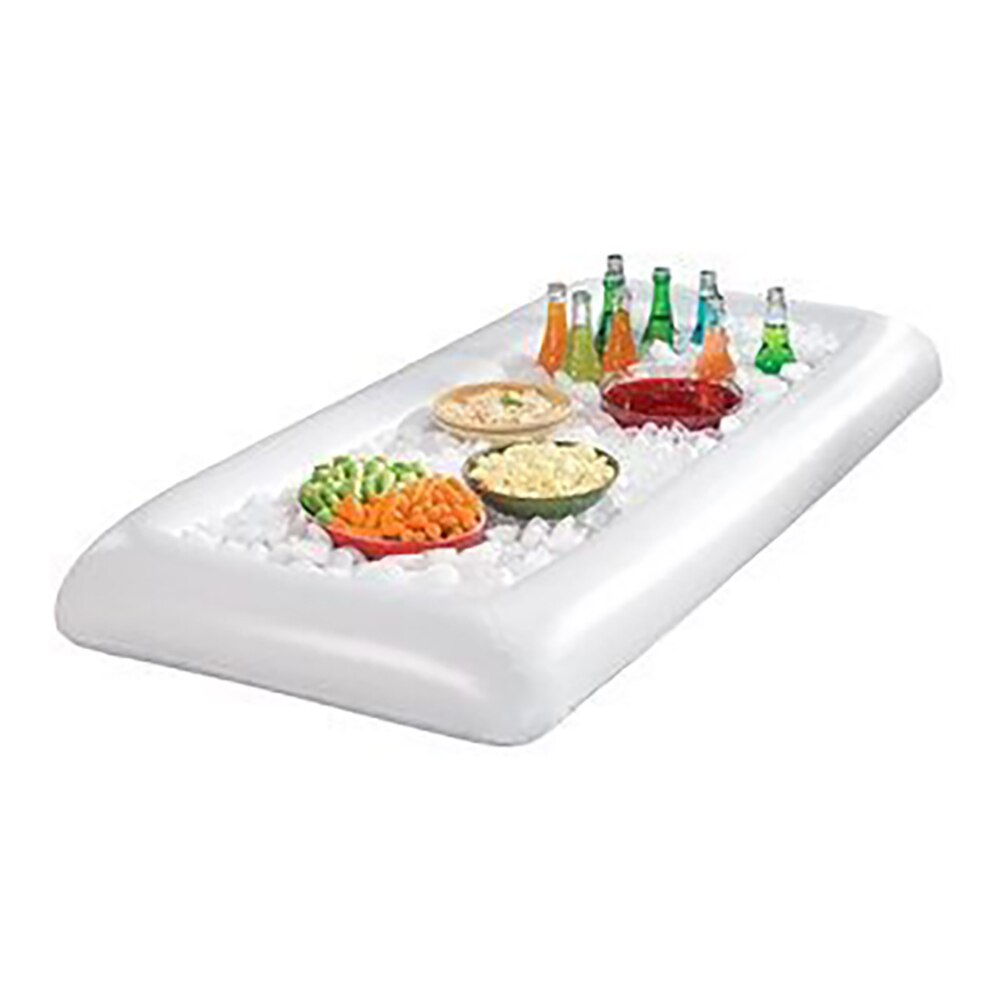 Flotador de piscina inflable para mesa de cerveza, colchón, cubo de hielo, bandeja para Bar de ensalada, soporte para bebidas y alimentos, aire para de agua de verano