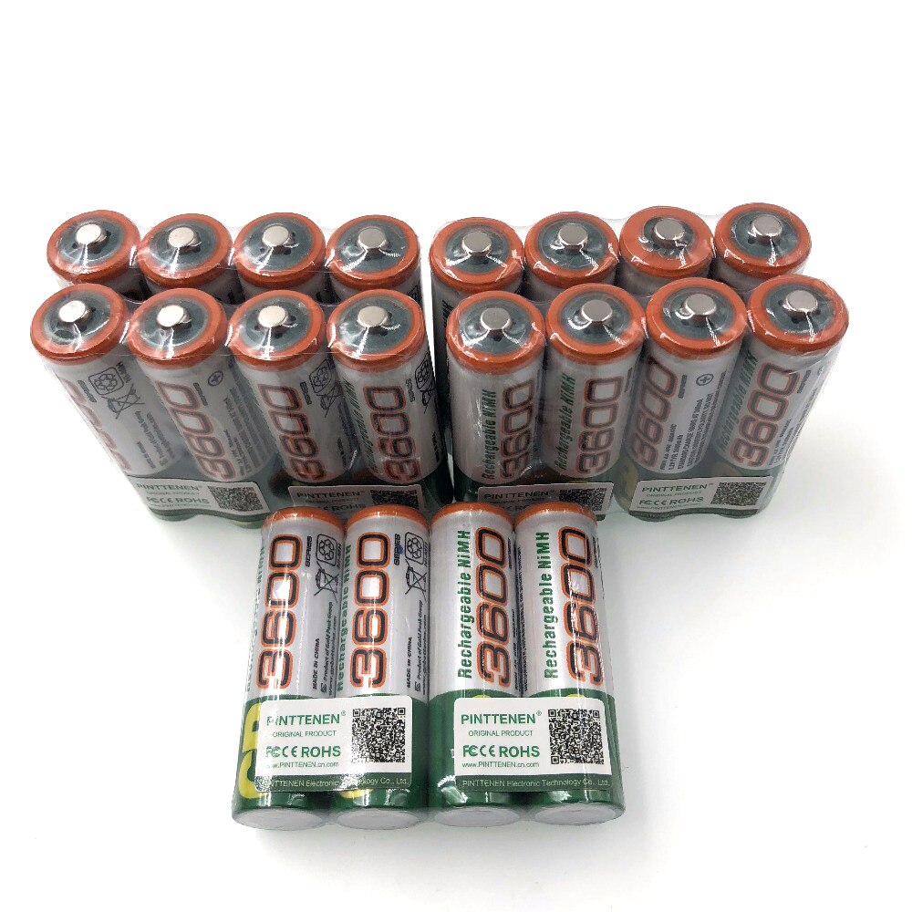 Aa 3600 mah 1.2v litium løve oppladbare li-ion batterier og ledet lommelykt,