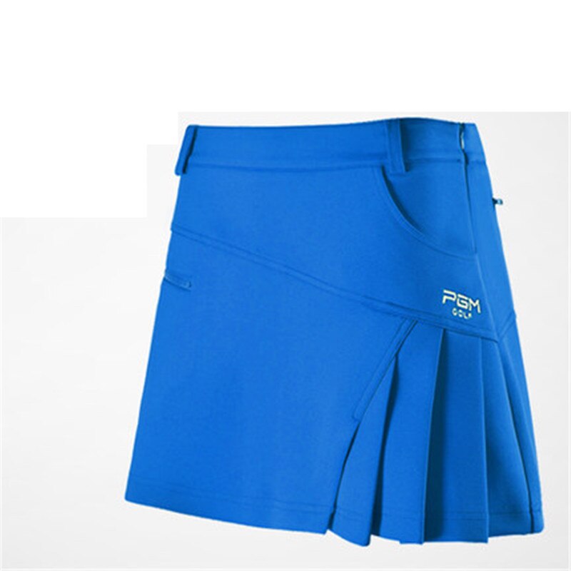 PGM golf vêtements dames jupe Golf été femmes peuvent être équipés vêtements respirant rides stretch mince intérieur sécurité court: QZ012-Blue / XS