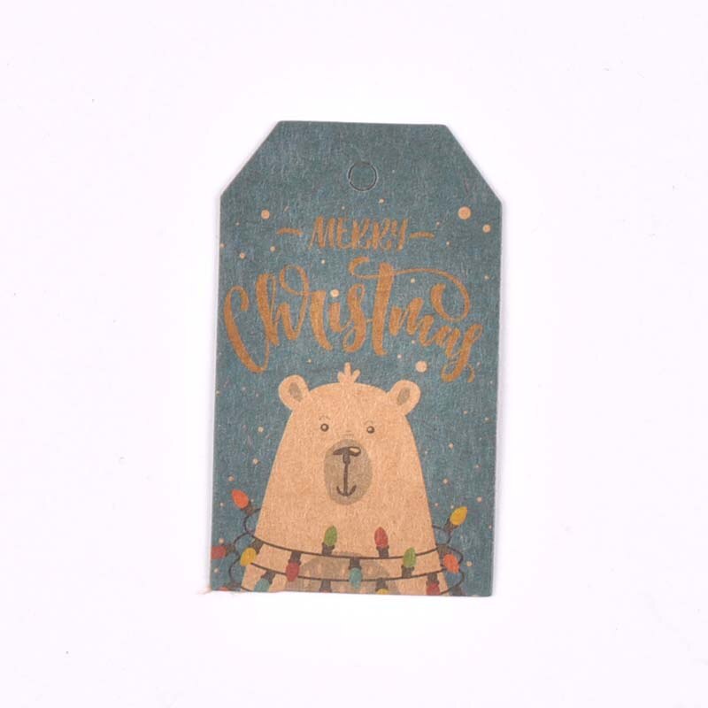 50 sztuk zawieszka z papieru pakowego na pudełko cukierków dekoracja na choinkę malowane zawieszki tagi prezenty etykiety DIY Handmade Party Decor c3010: 12