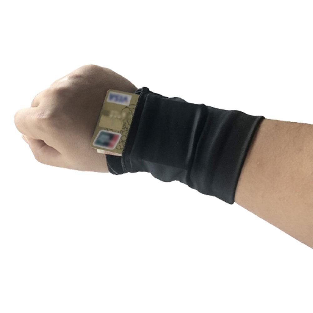 Bolso de brazo para teléfono móvil, accesorio deportivo elástico para la muñeca, para guardar llaves, tarjetas bancarias, para correr al aire libre o ciclismo