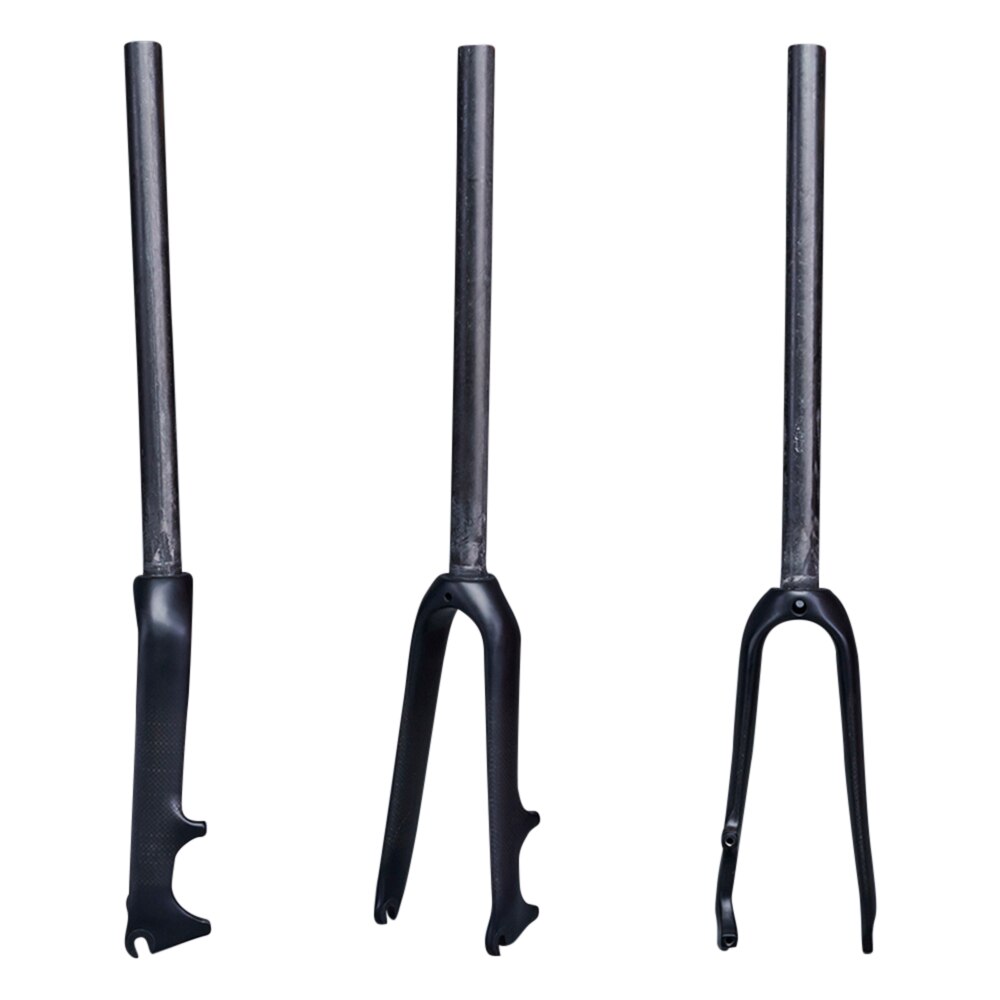 Glossy / Matte 3K Carbon Fibre Folding BMX Bike Fork Bicycle Front Forks 14 16 18 20 22"inch Steerer Tube 28.6mm Disc Brake