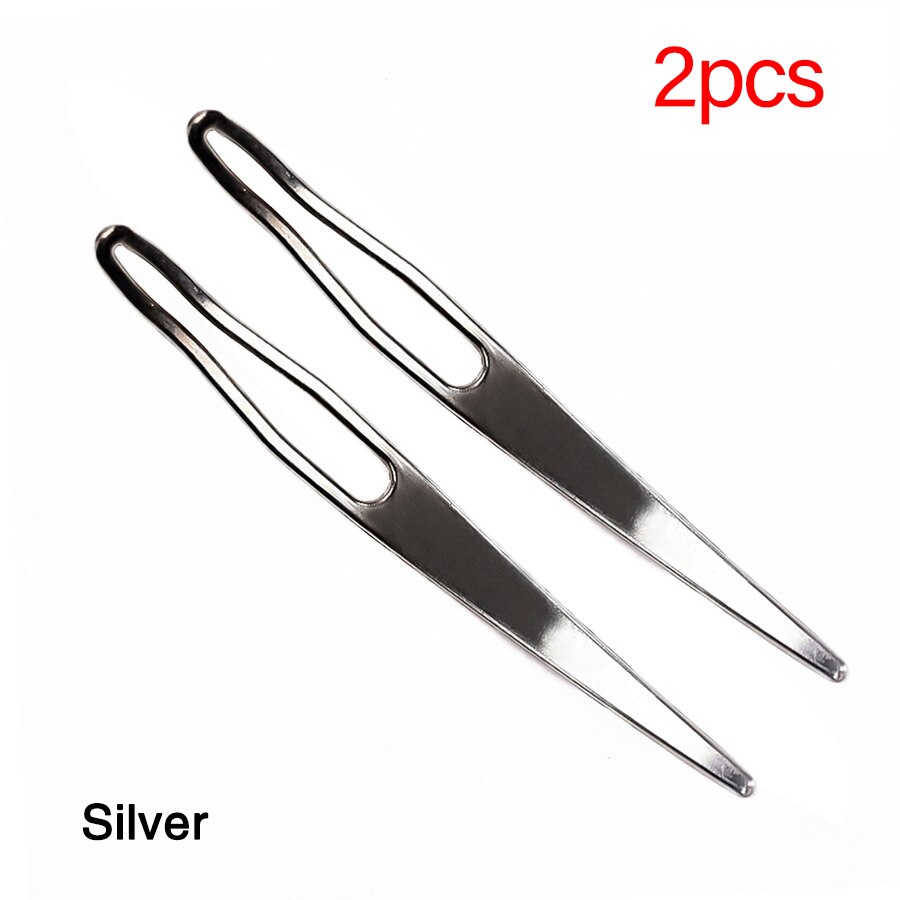 Leeons 2Pcs Dreadlock Interlocking Needles Craft Dreadlocks Crochet Sisterlock Wig Needle Locs Crochet Dreads Interlocking Tool: 2pcs-silver