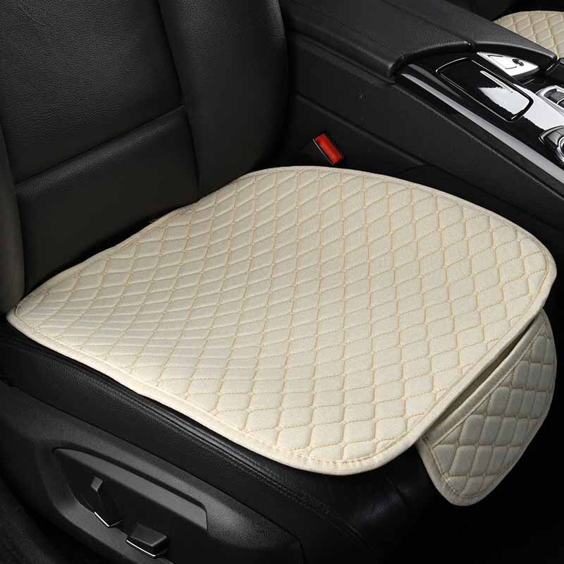 Linen Car Seat Cover Comfortable Front Auto Seat Cushion Non-slip Breathable Protector Mat Pad Four Season Interior Accessories