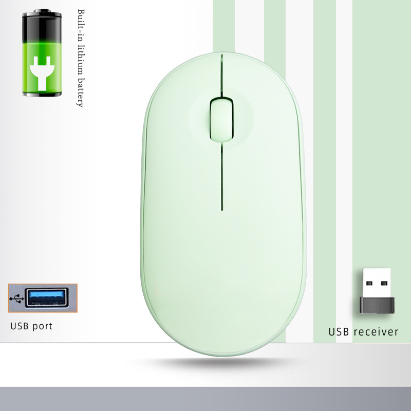 Bezprzewodowa mysz Bluetooth dla Apple Macbook Air Xiaomi bezprzewodowa mysz do ładowania wycisz komputer stacjonarny akcesoria do laptopów biurowych: Wireless Green