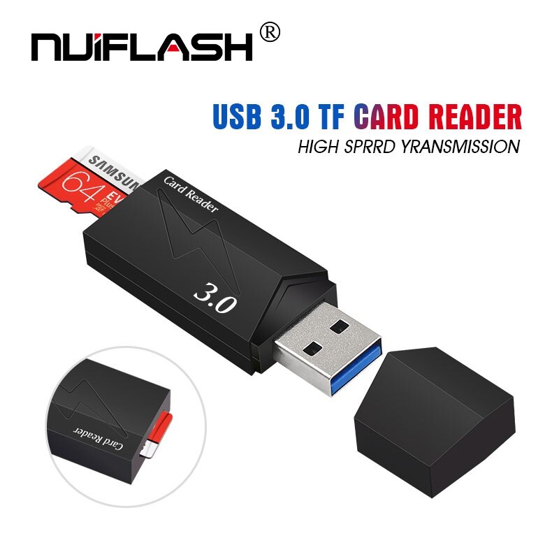 Cooler schwarzer usb 3.0 multi-smart-speicherkartenleser mini-kartenleser für microsd-karten an computer und laptop