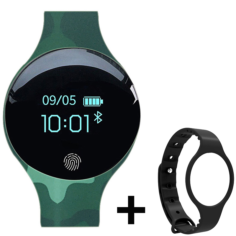 Sportsur kvinder damer armbåndsure elektroniske ledede digitale armbåndsure til kvinder ur kvindelige timer hodinky reloges: Militær grøn