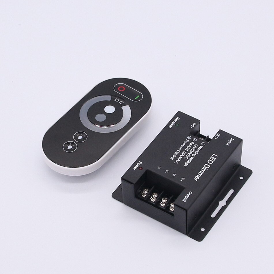 Dc 12-24 v 6a/ch 3 kanaler de un solo farve negro rf controlador led kontrol fjernbetjening taktil komplet para tira de luz led lys c