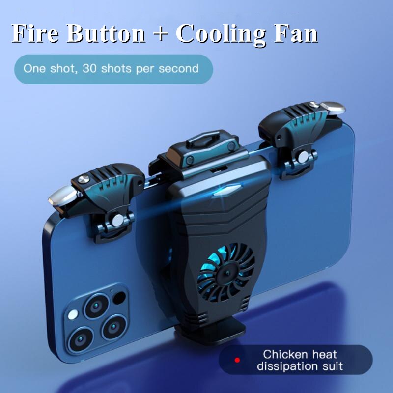 Universal Mobile Phone Radiator Gaming Phone Cooler Adjustable Portable Fan Holder Heat Sink For iPhone Samsung Phone Cooler: Fire Button and Fan