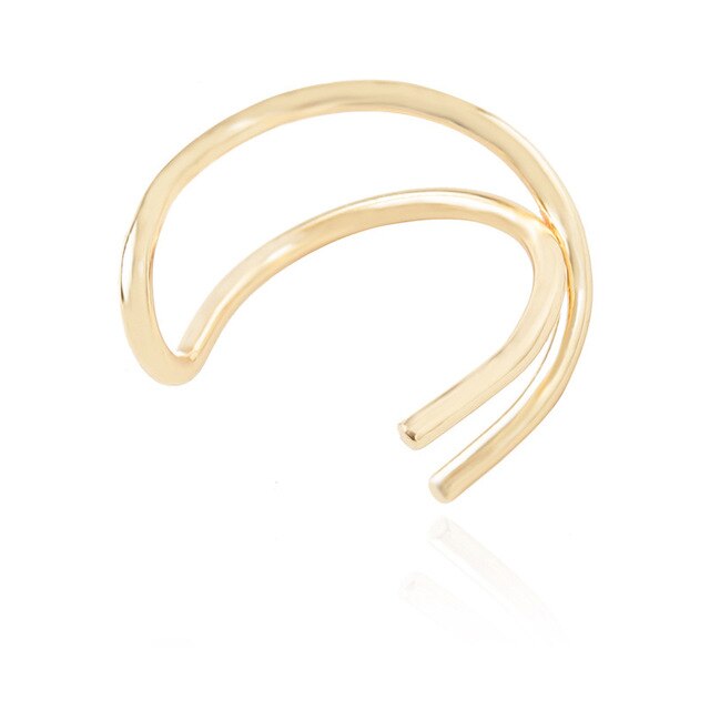 Clip d'oreille Simple à la femmes hommes oreille manchette boucles d'oreilles Cartilage Punk Rock Non-Piercing U modèle boucles d'oreilles bijoux meilleur prix: Or-couleur