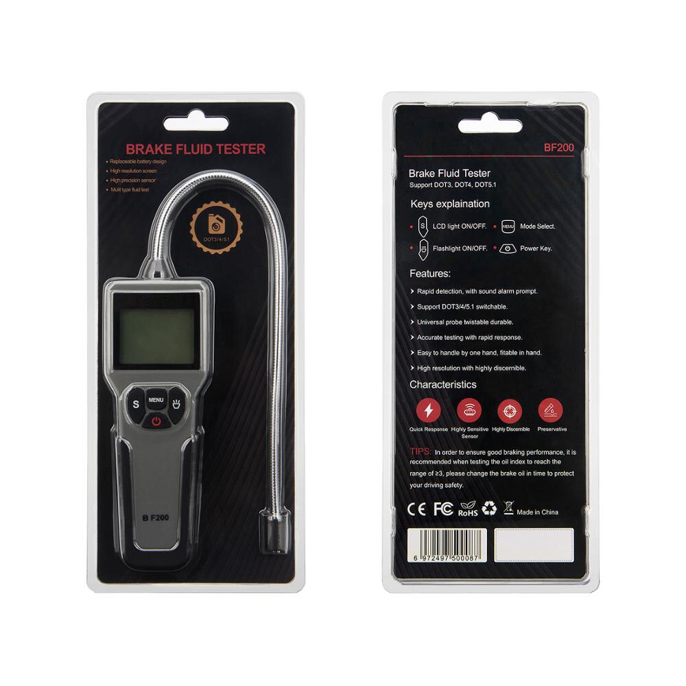 BF200 BF100 Accurate Oil Check Test Universal Car Brake Fluid Tester Automotive Liquid Testing Tool LCD/LED Display