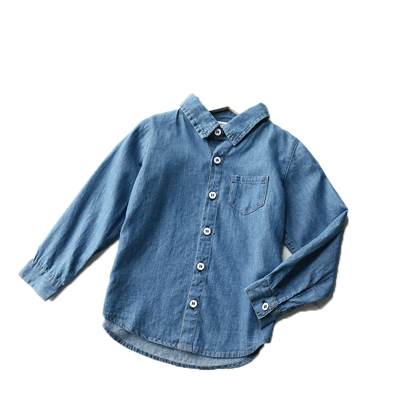 Ropa de primavera para niños, Camisa vaquera de manga larga, ropa para niños, Camisa vaquera de algodón, ropa para niños BB307