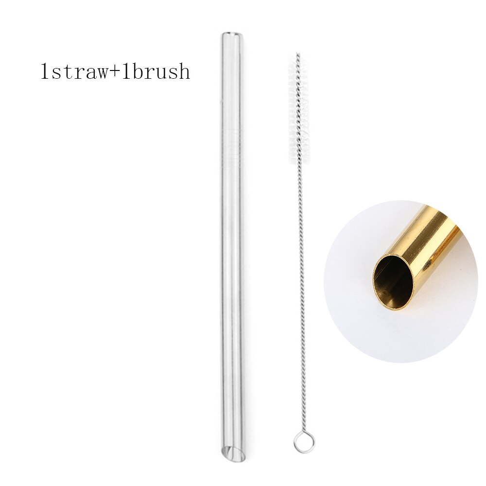 Tubuli Metall Stroh Rosa Edelstahl Stroh Wiederverwendbare Trinkhalme 12mm Smoothies Tapioka Perlen Abgeschrägte Bar Party 1Pc: Silver pointed