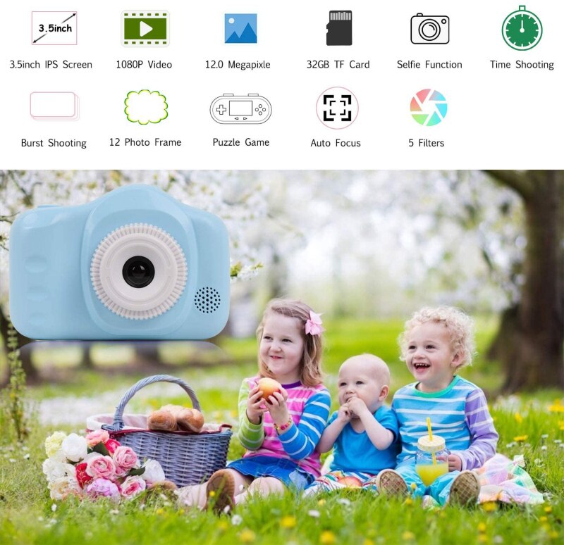 X600 Draagbare Kind Camera 3.5-Inch Digitale Camera Met Dual-Lens High-Definition 32G Geheugenkaart kinderen Video Camera