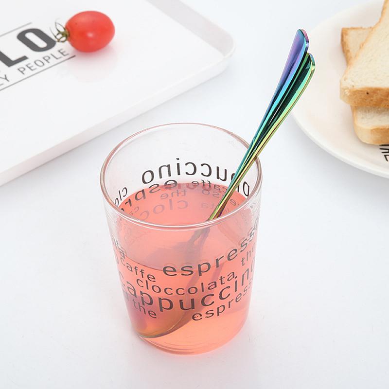 1pc Stainless Steel Mug Spoon 18.7cm 6Colors Round Head Coffee Spoon Long Handle Stirring Spoon Tea Spoon Dessert Spoon Tablewar