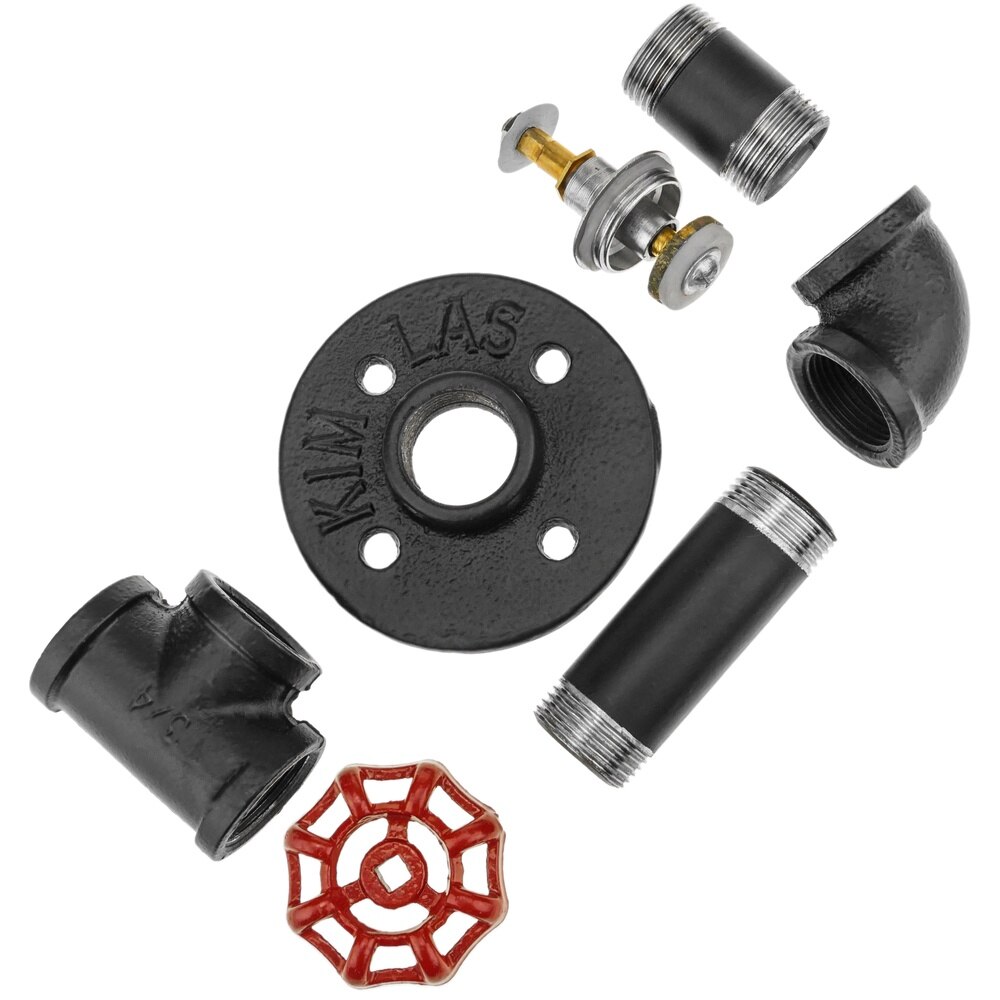 Primematik-Staal Wandrek 1 Haak. Kleerhanger En Buis Handdoekenrek Met Industriële Tap