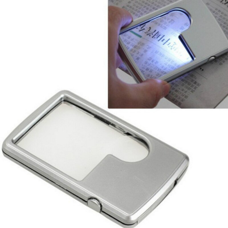 Loupe de carte de crédit avec étui en cuir léger, Loupe Ultra-mince Portable carré avec